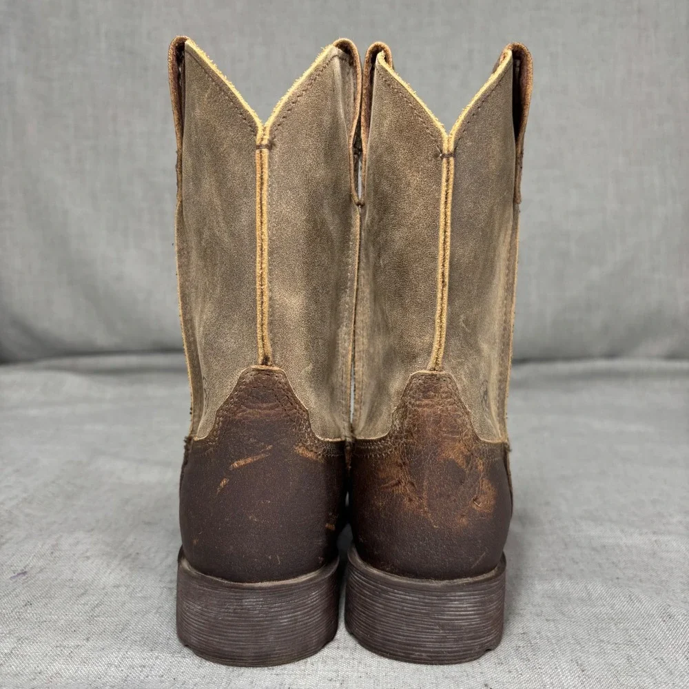 Ariat Rambler Western Boot Brown Leather Square Toe Cowboy Boots Kids Size 2